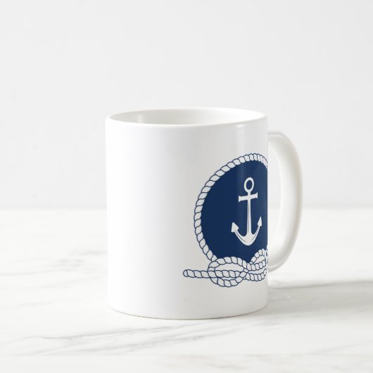 Stilvoller Anker und Seil Kaffeetasse (VorderseiteRechts)