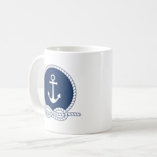 Stilvoller Anker und Seil Kaffeetasse (Vorderseite Links)