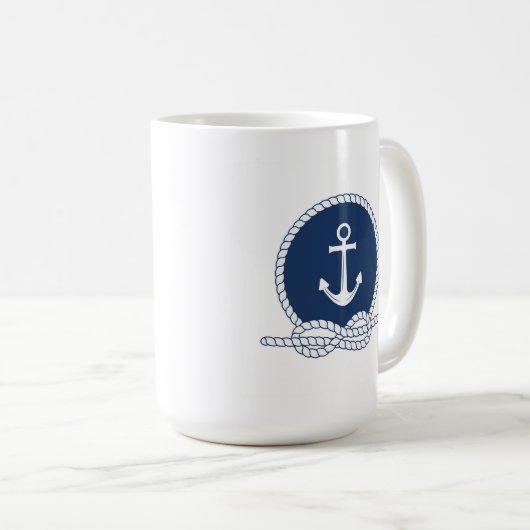 Stilvoller Anker und Seil Kaffeetasse (VorderseiteRechts)