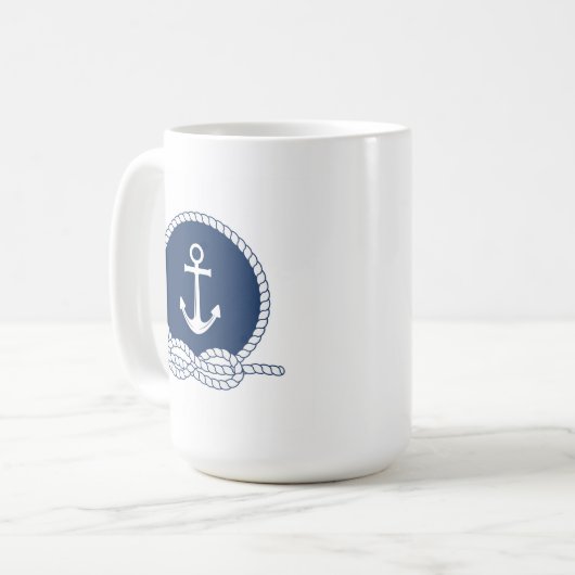 Stilvoller Anker und Seil Kaffeetasse (Vorderseite Links)