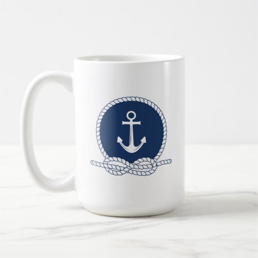 Stilvoller Anker und Seil Kaffeetasse (Links)