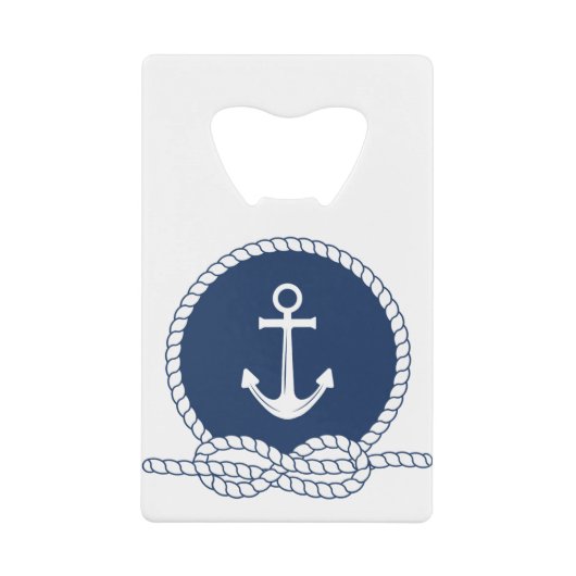 Stilvoller Anker und Seil Kreditkartenflaschenöffner (Vorderseite)