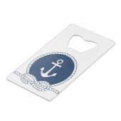Stilvoller Anker und Seil Kreditkartenflaschenöffner (Rückseite Schrägansicht)