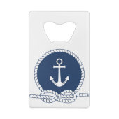 Stilvoller Anker und Seil Kreditkartenflaschenöffner (Rückseite)