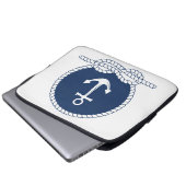 Stilvoller Anker und Seil Laptopschutzhülle (Vorne Knopf)