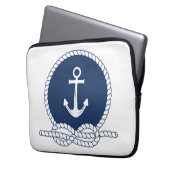 Stilvoller Anker und Seil Laptopschutzhülle (Vorderseite Links)
