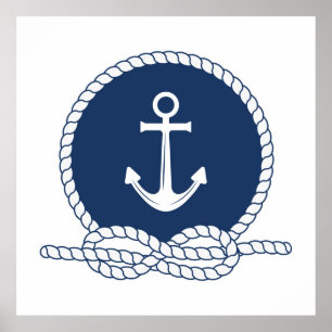 Stilvoller Anker und Seil Poster