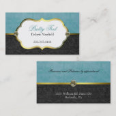 Stilvoller Aquamarine und schwarze Visitenkarte (Vorne/Hinten)