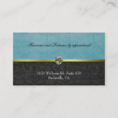 Stilvoller Aquamarine und schwarze Visitenkarte (Rückseite)