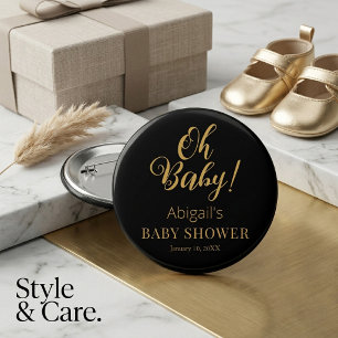 Stilvoller Baby Shower Button mit personalisiertem