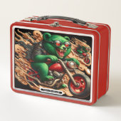 Stilvoller Bär auf einem Motorrad Metall Brotdose (Vorderseite)