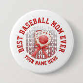 Stilvoller BASEBALL MAMA Individuelle Name Button (Vorderseite)