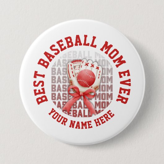 Stilvoller BASEBALL MAMA Individuelle Name Button (Vorderseite)