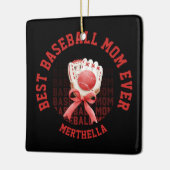 Stilvoller BASEBALL MAMA Individuelle Name Keramikornament (Links)