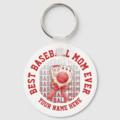 Stilvoller BASEBALL MAMA Individuelle Name Schlüsselanhänger (Vorderseite)