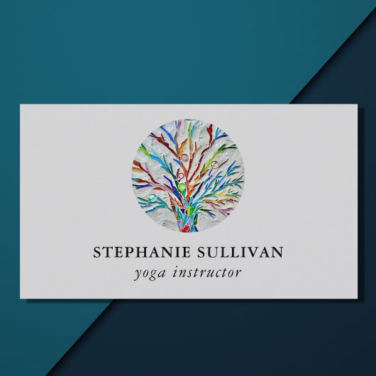 Stilvoller Baum des Lebens Yoga Instruktor Visitenkarte