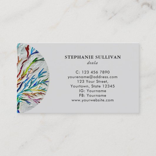 Stilvoller Baum Doula Gray Visitenkarte (Rückseite)