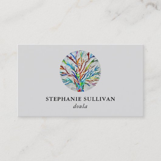 Stilvoller Baum Doula Gray Visitenkarte (Vorderseite)