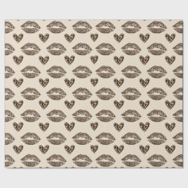 Stilvoller Beige- und schwarzer Cheetah-Druck Geschenkpapier