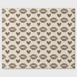 Stilvoller Beige- und schwarzer Cheetah-Druck Geschenkpapier