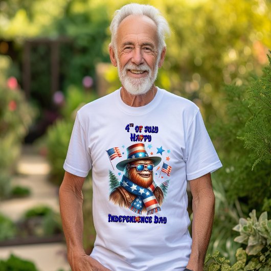 Stilvoller Bigfoot Rocking American Independence D T-Shirt