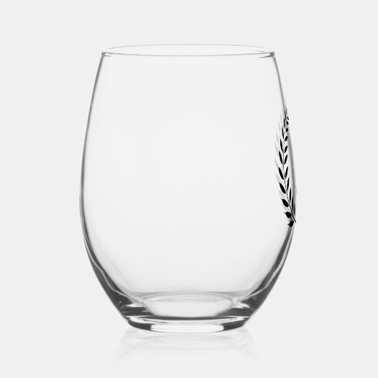 Stilvoller Black Laurel & Cap Abschluss Weinglas Ohne Stiel (Rechts)