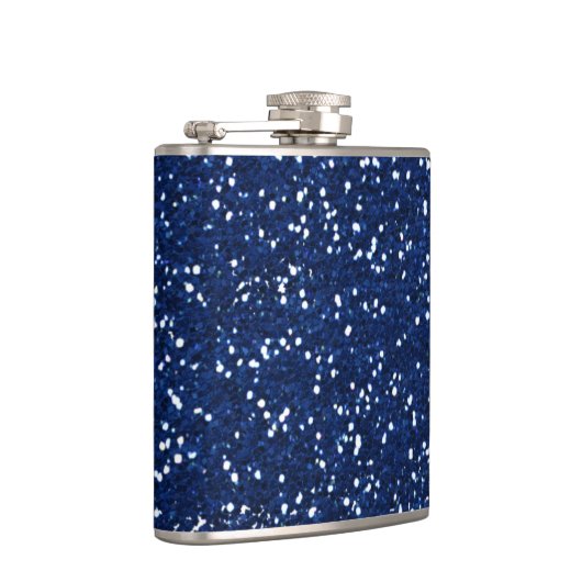 Stilvoller blauer Glitter Flachmann (Rechts)