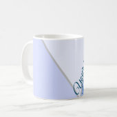 Stilvoller blauer monochromer Individuelle Name Kaffeetasse (Vorderseite Links)