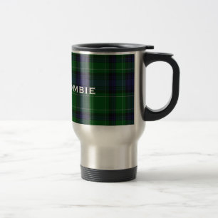 Stilvoller blauer u. grüner Abercrombie Tartan Reisebecher