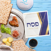 Stilvoller Blauer und Gold Pesach Pessach Serviette