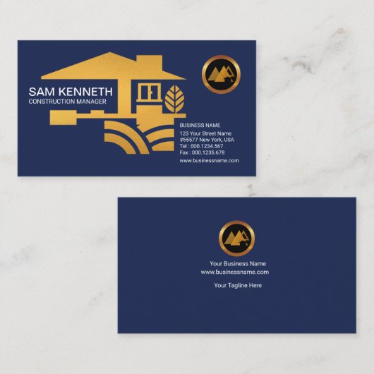 Stilvoller blauer visitenkarte (Vorne/Hinten)