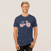 Stilvoller Blick AMERIKA-Radfahrer Tri-Blend Shirt (Vorderseite voll)