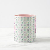 Stilvoller Boho-Chic-Blumenmonogramm-Becher - N Tasse (Zentrum)