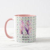 Stilvoller Boho-Chic-Blumenmonogramm-Becher - N Tasse (Links)