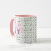 Stilvoller Boho-Chic-Blumenmonogramm-Becher - N Tasse (Vorderseite Links)