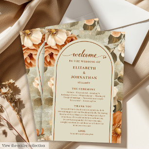 Stilvoller Boho-Rost-Ivory-Sage-Blumen-Hochzeitspl Programm