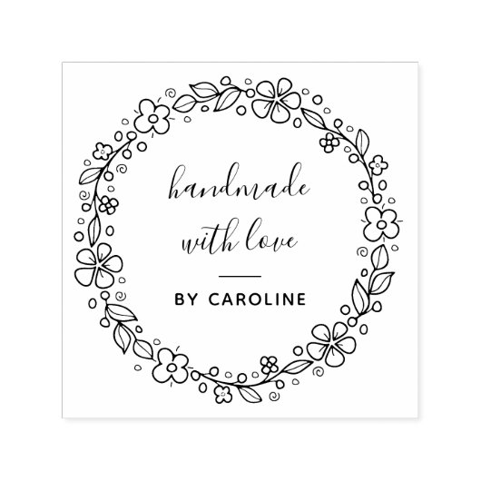 stilvoller botanischer Kranz handgefertigt Permastempel (Design)