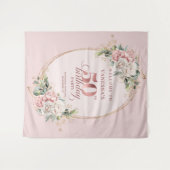 Stilvoller botanischer Rouge 50. Geburtstag Hinter Wandteppich (Vorderseite (Horizontal))