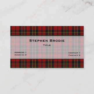 Stilvoller Brodie Tartan-karierte Gewohnheit Visitenkarte