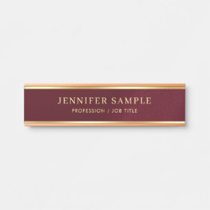 Stilvoller Burgundy Red Glamour Gold Farbtext Türschild