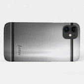 Stilvoller Bürsten-MetallEdelstahl-Blick Case-Mate iPhone Hülle (Rückseite (Horizontal))