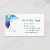 Stilvoller Butterfly-Massagetherapeut Visitenkarte (Rückseite)