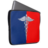 Stilvoller Caduceus-medizinische Symbol-Liga Laptopschutzhülle (Vorne Rechts)