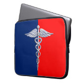 Stilvoller Caduceus-medizinische Symbol-Liga Laptopschutzhülle (Vorderseite Links)