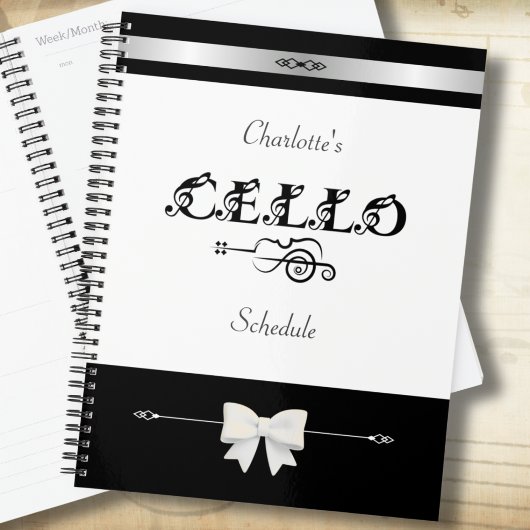 Stilvoller Cellostundenplan-Organizer Planer