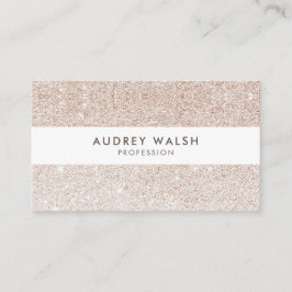 Stilvoller Champagner Rosa Glitzer Weiß Streifen Visitenkarte