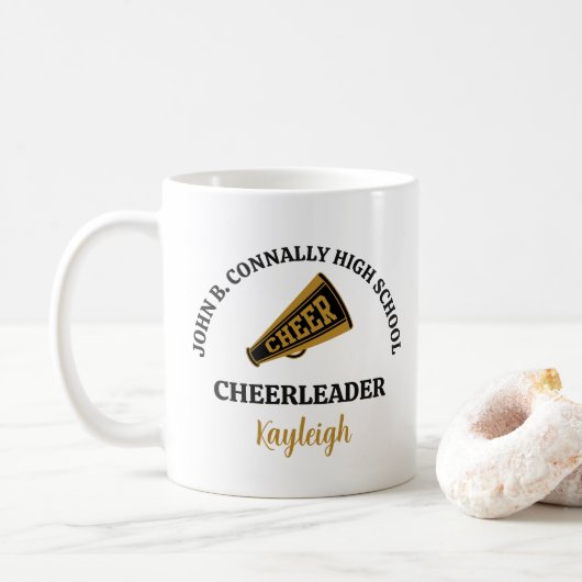 Stilvoller Cheerleading-Schulbecher Kaffeetasse (Mit Donut)