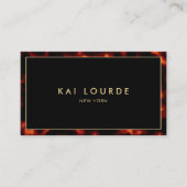 Stilvoller Chic Black Tortoiseshell Designer Visitenkarte (Vorderseite)