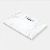 Stilvoller Chic-Minimalistisches Marmorpastellblau Post-it Klebezettel (angewinkelt)