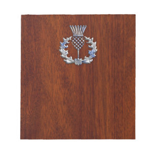 Stilvoller Chrome- und Mahagoni-Holz-Schottischer  Notizblock